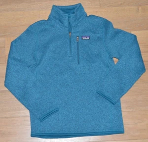 Patagonia Better Sweater 1/4 Zip Jacket Youth Large 12 Teal Fleece Lined - Picture 1 of 8