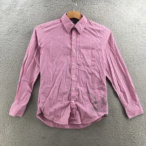 American Eagle Vintage Fit Eagle Oxford Button Up Shirt Mens S/P Red Long Sleeve - Picture 1 of 16