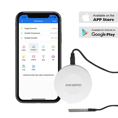 Inkbird IBS-TH1 Data Logger Temperature Humidity Record APP Brew Fridge Measure - Bild 1 von 4