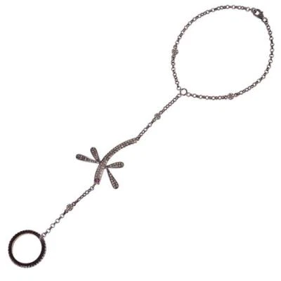 1.65ct Diamond Dragonfly Charm Palm Bracelet 925 Starling Silver - Image 1 of 4