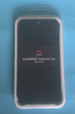Genuine Huawei Mate 20 Lite Black Case Flip Folio Wallet Cover Official Tough UK - Image 1 of 4