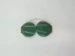 Vintage Green Tinted Aviator Clip-On Sunglasses Mid Century glasses Ray Ban? - Picture 1 of 9
