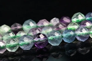 Cuentas sueltas redondas facetadas grado AA de fluorita multicolor natural de 4 mm - Imagen 1 de 4