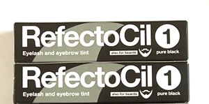 2 Packs Refectocil Eyebrow Eyelash Tint GEL/HENNA NEW 15ml - PURE BLACK 1.0 - Picture 1 of 2