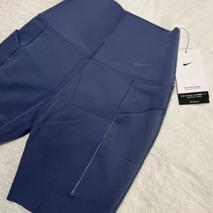 Nike Universa Women's Small Blue High-Waisted 8" Biker Shorts Pockets DQ5994-491 - Picture 1 of 8