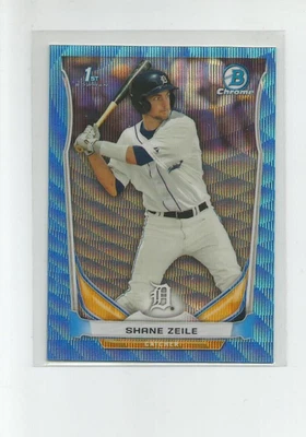 2014 BOWMAN CHROME DRAFT BLUE WAVE REFRACTORS #CDP132 SHANE ZEILE - Image 1 of 2