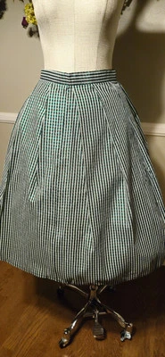 Falda plisada vintage a cuadros metálica caja verde Foto 1 de 4