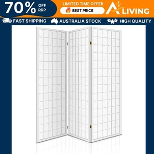 3 Panel Room Divider Screen 131x179cm White Portable Privacy Partition Hom 3P-WH - Picture 1 of 8