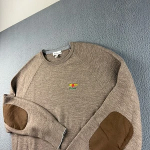 Peter Millar Pullover Herren L braun Raglan Ellenbogen Patch Baltusrol Merinowolle Golf - Bild 1 von 12