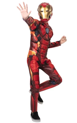 Avengers Iron Man Muscle Costume New Size 8 Medium Ironman hard plastic mask - Image 1 of 3