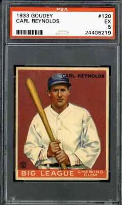 1933 Goudey #120 Carl Reynolds - PSA 5 - Image 1 of 2