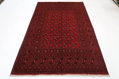 6 x 8 ft Oriental Bokhara Area Rug Afghan Hand Knotted Wool Living Room Rug - Image 1 of 4