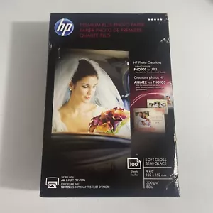 Papier fotograficzny HP Premium Plus o miękkim połysku | 100 arkuszy | 4 x 6 cali | CR666A - Zdjęcie 1 z 2