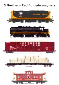 Northern Pacific Lumber Train 5 magnets Andy Fletcher - Picture 1 of 1