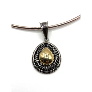 MILOR ITALY Necklace 18K sterling Silver 925 pendant Snake Chain Choker 18" - Picture 1 of 6
