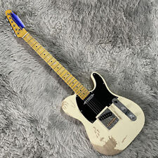 Cream Relic Electric Guitar Solid Body HH Pickup Fixed Bridge Black Pickguard for sale