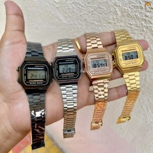 Brand NEW Retro Classic Unisex Digital Black, Silver, Gold Watch A168WA-1YES UK - Picture 1 of 7