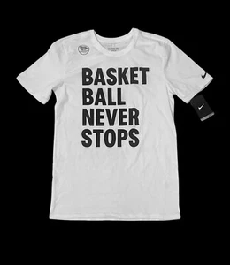 Nike Tee Basketball Never Stops Men’s T-Shirt White 871715 NWT - Picture 1 of 3