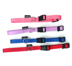 Adjustable Dog Collars Pet Puppy Snap Buckle Red Blue Pink Lilac New w/tag