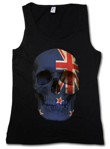 CLASSIC NEW ZEALAND SKULL FLAG TANK TOP FITNESS Schädel Banner Fahne Neuseeland - Picture 1 of 2