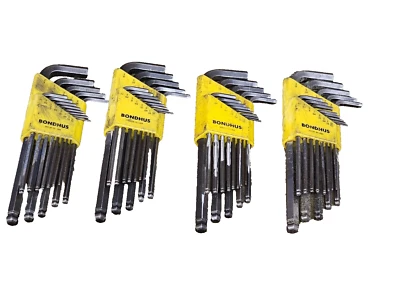 4 Bondhus 10937 Hex Wrench L Shaped Allen Keys Ball End Long Sae USA - Image 1 of 4