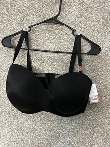 Cacique Modern Collection Boost Multi-way Black Strapless Bra Push-up Size 38F - Picture 1 of 4