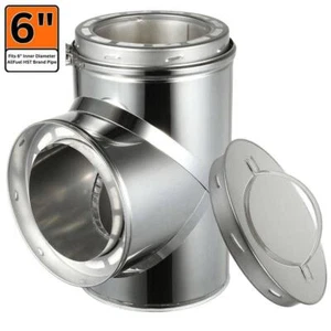 Allfuel Hst Heating + Venting + Cooling 6''X14'' Tee Double Wall Chimney Pipe - Picture 1 of 7