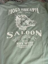 VTG Hogs Breath Saloon Key West Comfort Colors Shirt Men “L” Green 2 Sided FLAWS