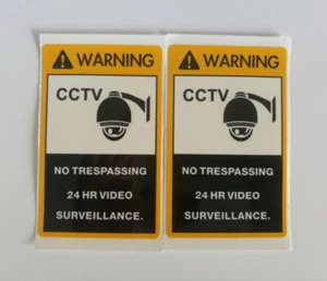2PCS warning CCTV sticker lable for home store company factroy camera security - Picture 1 of 4