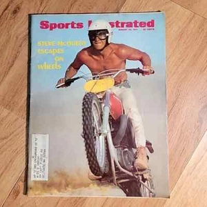 August 23, 1971 Steve McQueen Husqvarna Motorcycle Sports Illustrated - Afbeelding 1 van 1