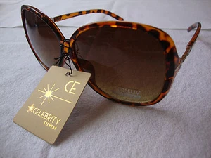 Celebrity Eyewear Sunglasses Tortoise Frame Brown Lens Gradient Womens Butterfly - Picture 1 of 5