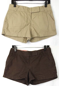 Lote de 2 J. Pantalones cortos de sarga clásicos chinos desgastados y marrones 4 - Imagen 1 de 5
