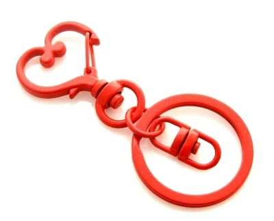 Llavero giratorio cierre automático corazón divisor cordón rojo llavero identificación Foto 1 de 2