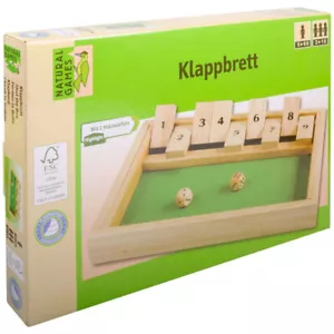 Holz Klappbrett 27x19cm Shut the box Massives Holz mit Filz 100% FSC Würfelspiel - Bild 1 von 1