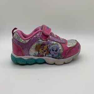 Nickelodeon Toddler Girl's Paw Patrol Pink Sneakers Shoes Sz 5 Hook & Loop Used