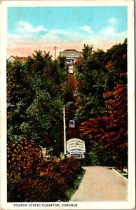 Vintage Postkarten - 4th Street Elevator, Dubuque Iowa, gestempelt 1933 - Bild 1 von 2