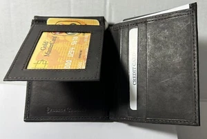 Hombres Dinero Clip Cartera Cuero Vaca Chanclas Cartera Marrón Oscuro Regalo para él - Imagen 1 de 6