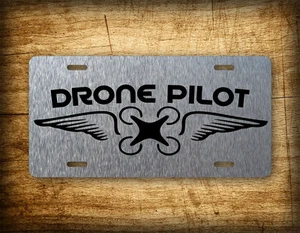 Drone Pilot Wings License Plate Quad Copter Auto Tag RC Inspire DJI Phantom Heli - Picture 1 of 5