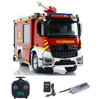 1/14 RC Fire Fighting Truck 4x2 Electric Car Wireless Control Fire Vehicle Model - Image 1 of 4
