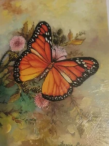 Monarch Butterfly Blank Greeting Card Handi Card Mouthpainted by B. Baylon - Picture 1 of 10