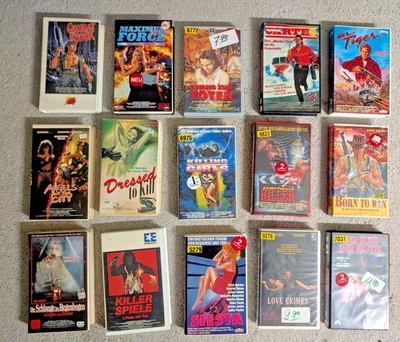 VHS Kassetten Konvolut - FSK 18 !! Action Thriller Horror 80/90er - 15 Kassetten - Bild 1 von 4