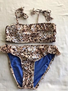 NEW Hobie Girls’ Safari Surf Tankini BIKINI Swim Set Size 12 Animal Print - Picture 1 of 4