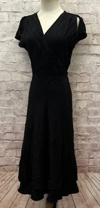Banana Republic Silk Wrap Dress 6 Y2K Flutter Classic - Picture 1 of 7