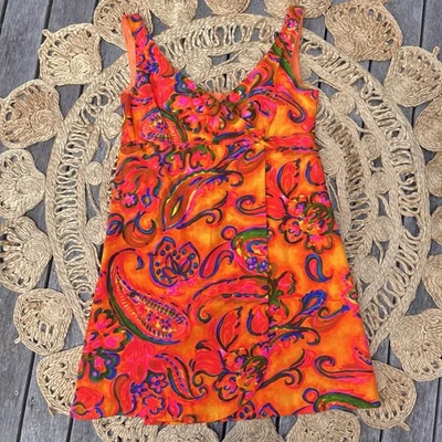 Vestido envolvente vintage años 60 CHARMKNIT Creations Sydney Mini Mod algodón SSW talla 8 Foto 1 de 4