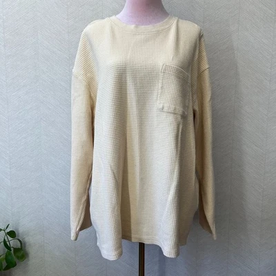 Camiseta Pullover Rhythm Vintage Manga Larga Off-White Waffle Para Hombre Talla 2XL Foto 1 de 4