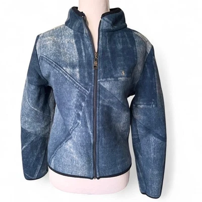 Chaqueta polar deportiva polo vintage azul con cremallera años 90 Y2K talla M hecha en Italia Foto 1 de 4