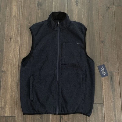 Chaleco Chaps Azul Marino Tejido Cremallera Completa Cuello Simulado M Nuevo con Etiquetas Foto 1 de 4