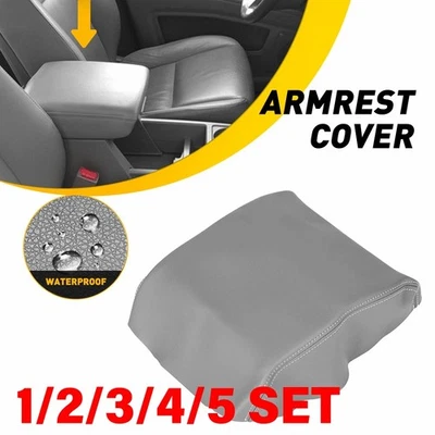 Cubierta de consola central cubierta de reposabrazos de cuero gris para 06-14 Honda Ridgeline 1-5SET Foto 1 de 4