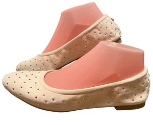 Stuart Weitzman Mujer Talla 7 Bling Ballet Pisos Muselina/Crema Plata Tachuelas - Imagen 1 de 11
