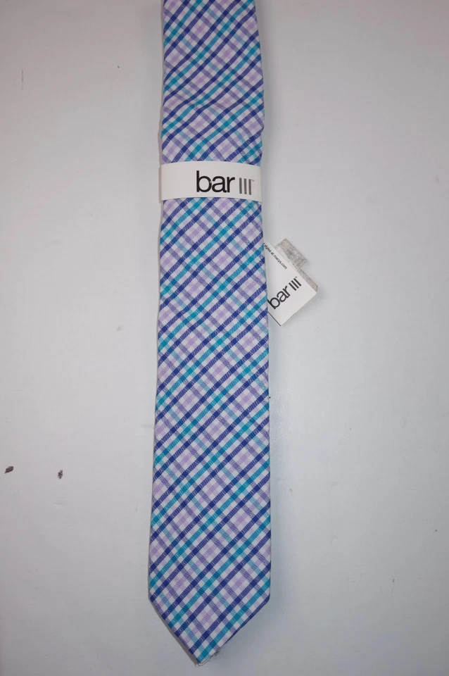 Corbata BAR III Rosa Azul y Verde Rejilla Cuadros 100% Algodón NUEVA Foto 1 de 2